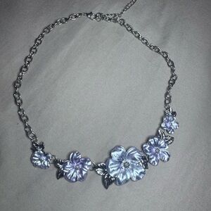 Paparazzi Silver and Lavender Floral Necklace